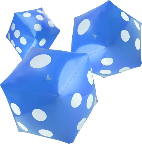 Vista 12 de Paquete de 3 dados inflables grandes jumbo gigantes para interiores y exteriores, juego de mesa Ludo, artículo para fiestas en la piscina