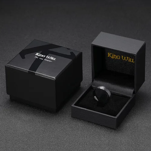 Vista 6 de King Will Anillos de tungsteno martillado de 0.315 pulgadas para hombres y mujeres abovedados negroplata y oro rosa cepillado anillo de boda
