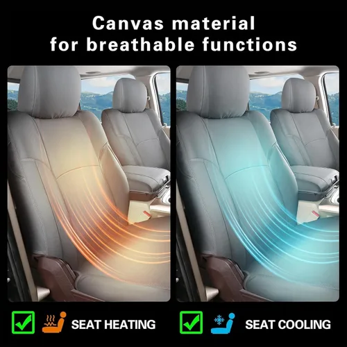 Vista 35 de Coverado Chevy Silverado - Juego completo de fundas de asiento de lona impermeables, apto para Silverado GMC Sierra 2007-2013 y 2019-2025 1500 Negro