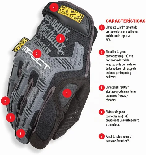 Vista 9 de Mechanix Wear: M-Pact - Guantes de trabajo (talla chica). Impact-Resistant & Breathable Safety Gloves for Men, Machine Washable with Anti-Slip