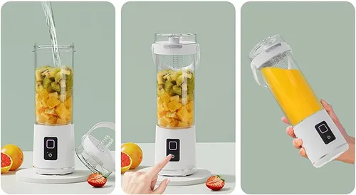 Vista 7 de PANGBOER Mezcladora portátil de 50 W para batidos recargable 20.3 fl oz Juicer Cup para cocina de oficina Blanco