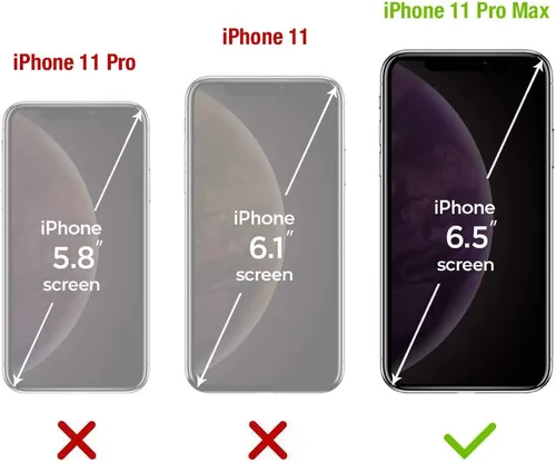 Vista 2 de Funda para iPhone 11 Pro Max con 2 protectores de pantalla de vidrio [protección completa] - Transparente