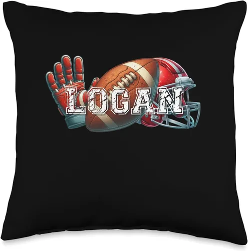 Vista 5 de Logan Football - Almohada con nombre personalizado