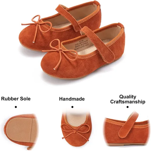 Vista 4 de Felix & Flora Zapatos de vestir para niña de las flores, zapatos planos de ballet para niñas, para fiestas, escuela, boda