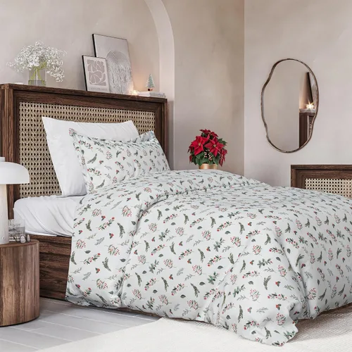 Vista 20 de Juego de funda de edredón de Navidad tamaño individual, funda de edredón extra suave con 1 funda de almohada, ropa de cama navideña con cierres