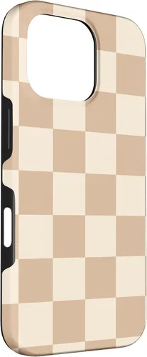 Vista 41 de Funda de tablero de ajedrez marrón beige claro para iPhone 14 Pro