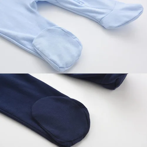 Vista 6 de Pijama de Algodón para Bebés y Niños para Dormir y Jugar con Cremallera Frontal y Pies de 0-12 Meses
