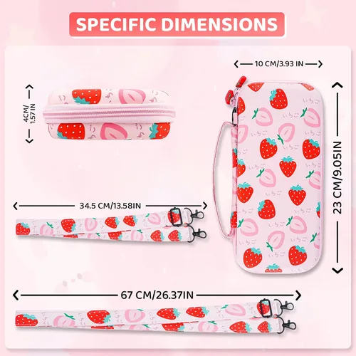 Vista 3 de RHOTALL Funda de transporte para Nintendo Switch Lite, bonita funda de accesorios para Switch Lite con carcasa protectora de TPU, correa de hombro
