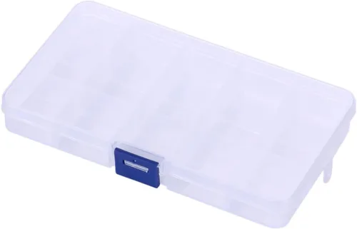 Vista 2 de EXCEART 5PCS 10 Caja de joyería transparente Contenedor de almacenamiento de joyas Recipiente de cuentas ajustables Contenedor de joyería