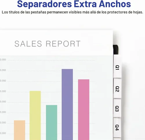 Vista 2 de Avery Big Tab Separadores insertables con pestaña extra anchos 8 pestañas transparentes, 1 juego (11223)