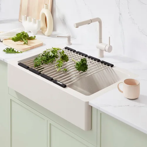 Vista 5 de Blanco, 238483, Precis 18-1/8" L x 17-5/16" W Bastidor para lavabo, acero inoxidable