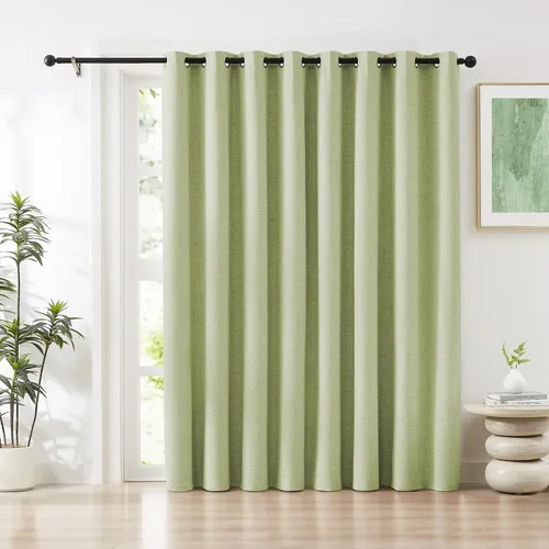 Vista 27 de Cortinas opacas de lino beige Melodieux de 63 pulgadas de largo para dormitorio, sala de estar, 100% cortinas con ojales para bloquear la luz