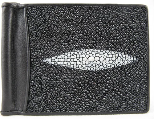 Vista 2 de Pelgio Cartera plegable delgada con clip de dinero para piel de Stingray