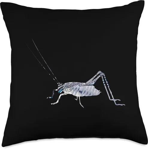 Vista 5 de COLLAGE ART INSECTS by TOMAHAWK ARTS Unique Steampunk Bug Cricket Collage Art for Insect Nature Throw Pillow 16x16, Multicolor