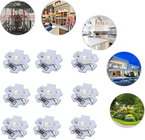 Vista 7 de Chip LED, 25 cuentas de luz LED de alta potencia de 5 V 1 W para accesorios de iluminación de bricolaje, bombilla de chip LED de aluminio