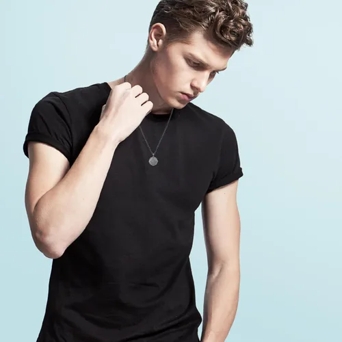 Vista 4 de Collar con colgante de plata de ley 925 con medalla de San Patrón, joyería religiosa para hombres y mujeres, con cadena de acero inoxidable 316L