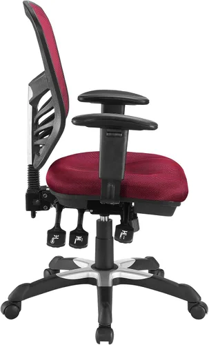 Vista 4 de Modway silla de oficina articulada, color verde, Polipropileno, Malla roja Rojo