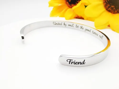 Vista 104 de Pulseras inspiradoras para mujer, joyería de acero inoxidable, con refranes, pulsera motivacional con mensaje oculto, pulseras grabadas para mejor