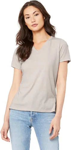 Vista 21 de Camiseta cuello en V relajada de BELLA + CANVAS Asfalto