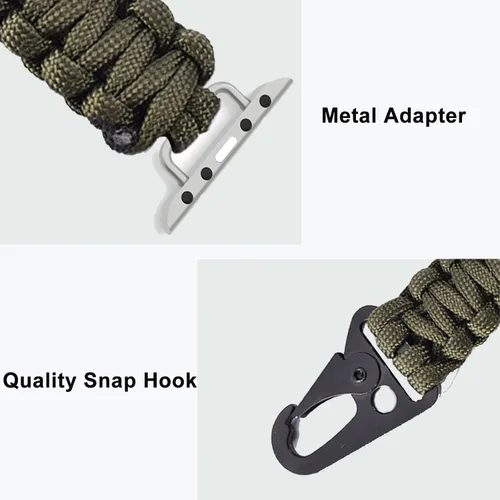 Vista 2 de Llavero de cuerda de paracaídas compatible con correa trenzada militar Apple Watch Fob