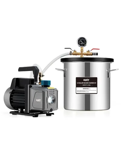 Vista 13 de OMT 5 Gal Vacuum Chamber & 3.5 CFM Pump Kit for Resin Degas, Blue Azul