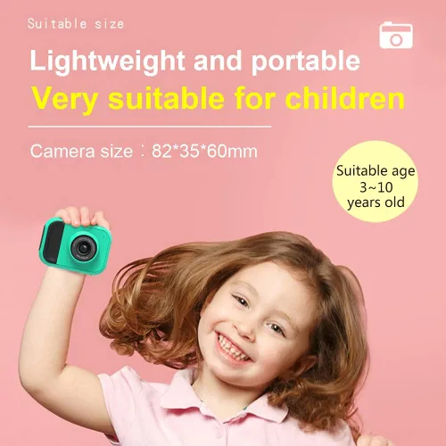 Vista 3 de SLuB Cámara para niños, juguetes de cámara para niños, mini cámara digital para niños, cámaras de juguete para niños y niñas, con tarjeta SD 32G