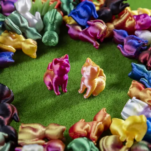 Vista 5 de 100 piezas de mini animales impresos en 3D figuras de plástico de animales pequeños en miniatura, figuras de gato pequeño a granel para micro hadas
