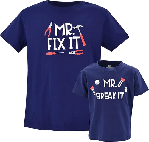 Vista 6 de Unique Baby Camisas a juego para el día del padre con texto en inglés "Daddy and Me