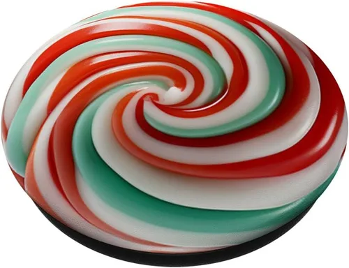 Vista 2 de Piruleta de Navidad verde rojo blanco PopSockets Standard PopGrip