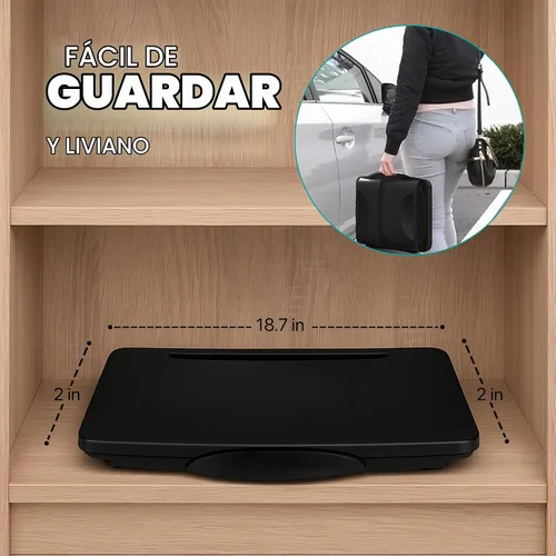 Vista 4 de MAVOCRAFT - Bandeja plegable para regazo para niños con almacenamiento, escritorio portátil para niños y adultos, escritorio de regazo para niños