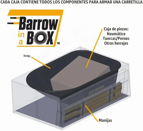 Vista 7 de Carretilla de acero True Temper con neumático nunca plano y asas de acero, 6 pies cúbicos