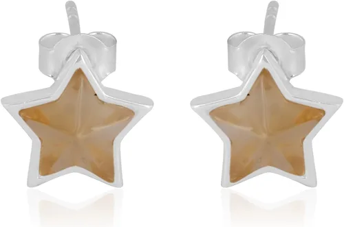 Vista 10 de Aretes de plata de ley 925 con piedras preciosas de amazonita con corte de estrella, regalo de piedra natal para ella