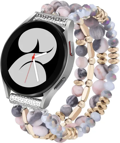 Vista 11 de VISOOM Pulsera de cuentas boho compatible con Samsung Galaxy Watch 8/7/6/5/4 de 40/44mm/Active 2 Watch 4 Classic de 42mm para mujer, pulsera