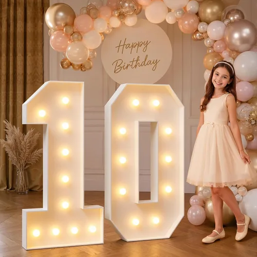 Vista 52 de imprsv Letras iluminadas grandes de 3 pies, letras iluminadas de marquesina para fiesta de cumpleaños (3 pies, letra y )