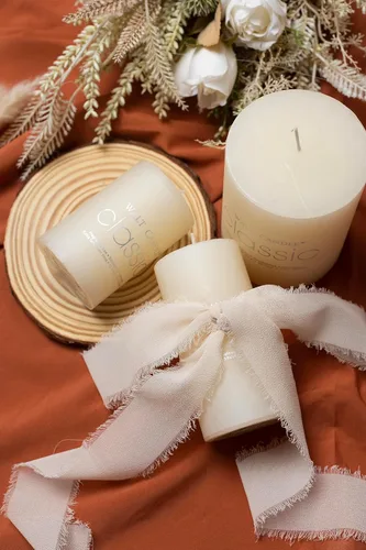 Vista 7 de Juego de 3 rollos de cinta de gasa de gasa hecha a mano con flecos de 1.5 pulgadas x 7 yardas para decoración de flores, invitaciones de boda