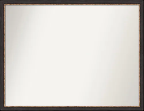 Vista 249 de Amanti Art Espejo de baño negro para sobre el fregadero, 23 x 23 pulgadas, espejo cuadrado negro Ashton, marco de madera tradicional mediano, se