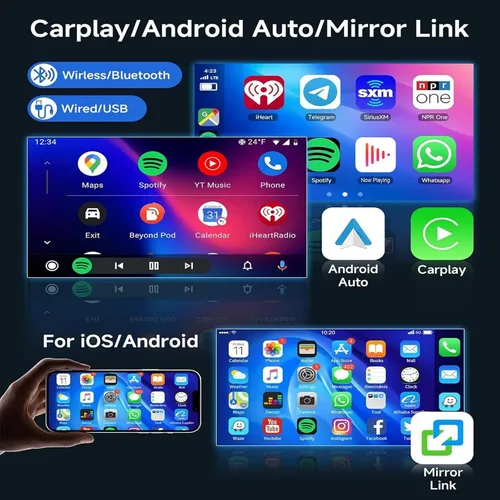 Vista 3 de PHEZEN Estéreo de coche con pantalla táctil de 7 pulgadas compatible con Ford Edge 2007-2010, Android 13 Doble DIN Radio de coche con Carplay