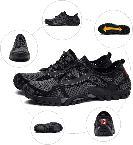 Vista 6 de SOBASO Zapatos de agua para mujer, secado rápido, senderismo, natación, playa, río, zapatos para pesca, deportes acuáticos, buceo, vela, viajes