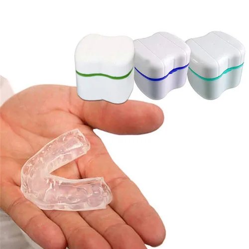 Vista 8 de Taza de dentadura, caja de baño para dentadura postiza, caja de baño para limpieza, almacenamiento y recuperación, color aleatorio, 1 pieza
