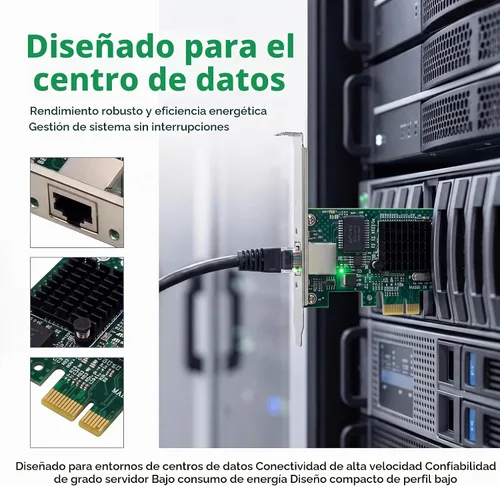Vista 5 de Adaptador de servidor Gigabit Ethernet PCIe con tarjeta de red PCI-E de escritorio PCI-E de Broadcom NetXtreme BCM5751 10/100/1000 Mbps