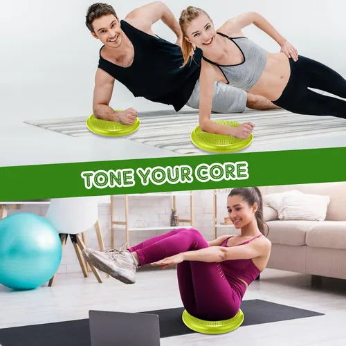 Vista 7 de Jerify 4 Piezas Cojín de Equilibrio Inflable Flexible para Asiento de Balance, Almohadilla de Estabilidad, Disco de Equilibrio, Asiento Sensorial