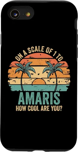 Vista 13 de Funda con nombre personalizado para iPhone 14 AMARIS para niñas retro