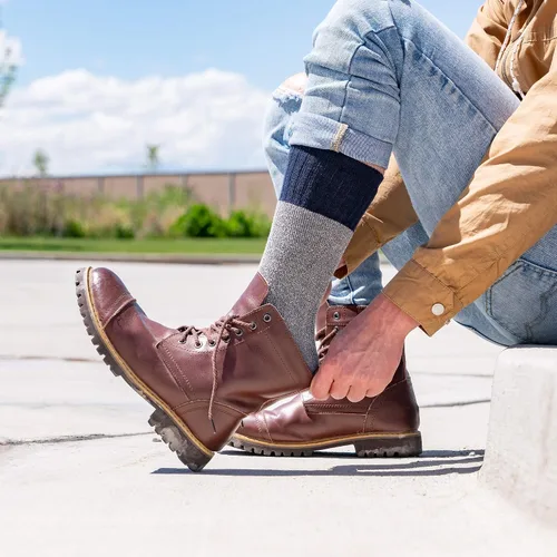 Vista 5 de Hot Feet Paquete de 8 calcetines térmicos para hombre, calcetines gruesos y cálidos para clima frío extremo con talón y dedos reforzados