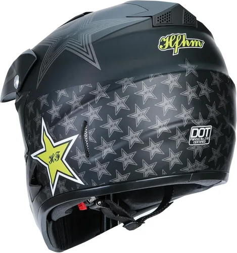 Vista 2 de Casco de motocross para adultos con gafas, guantes y máscara, ATV, casco de motocicleta para adultos todoterreno, color negro para adultos, aprobado