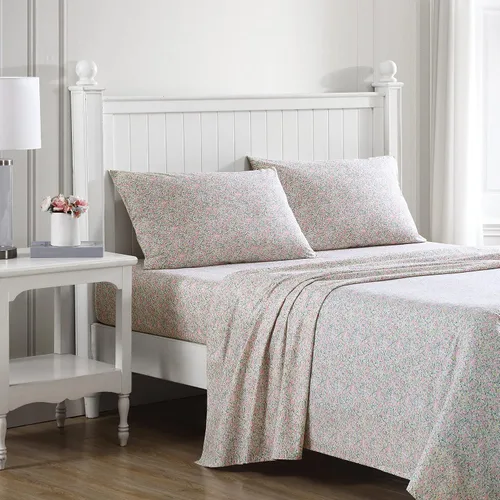 Vista 18 de Laura Ashley - Juego de sábanas individual, ropa de cama de percal de algodón fresca y suave con bolsillos profundos, ligera para comodidad durante