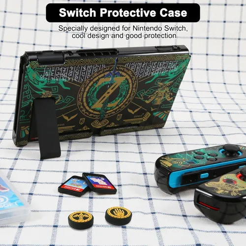 Vista 4 de Yebowe Zelda - Funda protectora para interruptor acoplable, carcasa rígida a prueba de golpes, resistente a los arañazos, Joy Con Skin, funda
