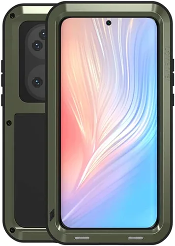 Vista 12 de LOVE MEI Funda de metal para Huawei P50 Pro, resistente al aire libre, a prueba de golpes, a prueba de caídas, de aluminio, militar, resistente Negro