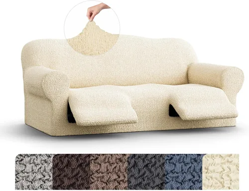 Vista 11 de PAULATO BY GA.I.CO. Mille Righe Collection funda para sofá reclinable, funda de tela de poliéster suave, 1 pieza, elástica, ajustable, protección