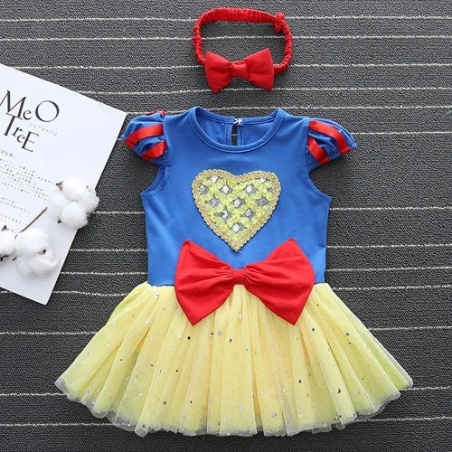 Vista 74 de Disfraz de princesa de Belle Sofía Blancanieves para niñas pequeñas, disfraz de princesa, Navidad, Halloween, mameluco con diadema