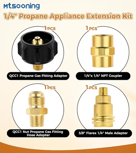 Vista 7 de Kit de adaptador de montaje de gas propano de tuerca QCC1, adaptador